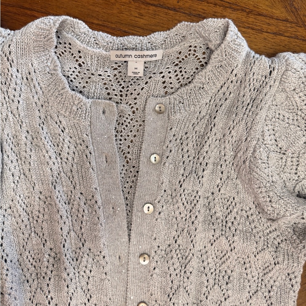 Autumn Cashmere Ruffle Sleeve Cardigan